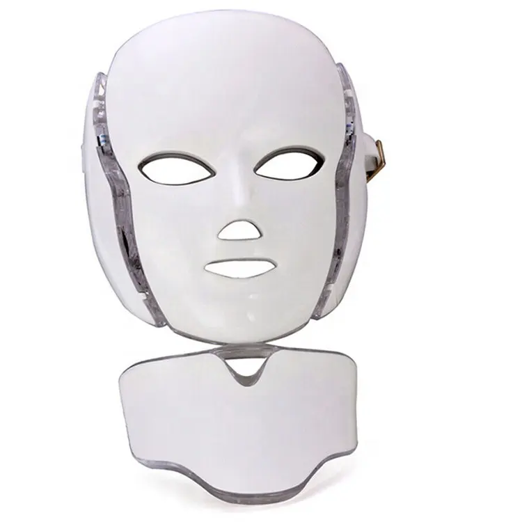 Led Face Beauty Mask with Neck Therapy Beauty Facial 7 Colors Led Light Mask For Salon Skin Rejuvenation Brightening