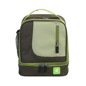 Large Capacity Reusable Green Insulated Cooler Lunch <b>Bag</b> Thermal <b>Compartment</b> Waterproof Letter Pattern Design - Product Image 6