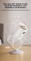 Humidificateur Évaporatif Portable Mini USB YINHI, Batterie 1200mAh, Pulvérisation Réglable 320mL, Barre d'Oxygène, Veilleuse, Idéal Bureau et Hôtel