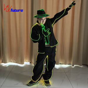 Set di Costumi da Ballo Fluorescenti ad Alta Visibilità <span class=keywords><strong>MJ</strong></span> con Cappello Fedora per Spettacoli Teatrali, Feste, Concerti - Disponibile all'Ingrosso - Product Image 6