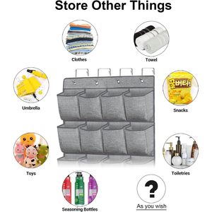 Over The Door <b>Shoe</b> Organizer 24 Pockets Hanging Storage Rack For Closet Men Women <b>Shoes</b> Organizer Grey - Product Image 6
