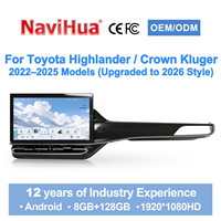 Radio Multimedia para Auto Navihua Actualizado de 15.6 Pulgadas con Carplay y Android, Navegación GPS Estéreo para Toyota Crown Kluger Highlander 2022-2025