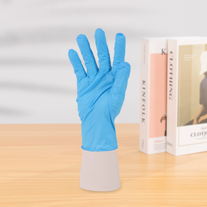 Food Service Cleaning Latex Free 3Mil Black Blue Nitrile <b>Textured</b> Fingertips <b>Powder</b>-Free Silicone-Free Customizable Gloves - Product Image 3