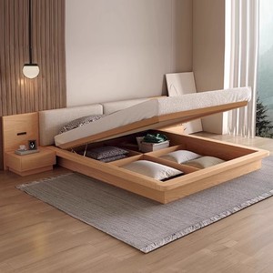 เตียงไม้หุ้มเบาะแบบถอดประกอบได้สำหรับเฟอร์นิเจอร์ในบ้านเตียง<span class=keywords><strong>ยก</strong></span>แก๊สขนาดใหญ่ - Product Image 4