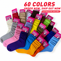 Chaussettes amples personnalisées en gros, chaussettes côtelées colorées avec 60 options de couleurs pour femmes et hommes, design personnalisé