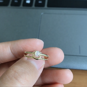 S925 perak murni cincin tumpuk bulan dengan cincin <span class=keywords><strong>opal</strong></span> alami pertunangan untuk wanita - Product Image 2