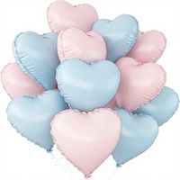 Ballons de modélisation en feuille Feile Cœur Rose Bleu Brillant Nacré 18 pouces Pastel pour Baby Shower Anniversaire