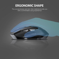 Mouse nirkabel optik ergonomis 2.4G, Mouse dapat diisi ulang dengan penerima USB dan tampilan daya penggunaan dapat disesuaikan dalam kotak
