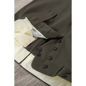 Pantaloni in Lana 130's Verde Quattro Stagioni - Product Image 1