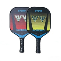 Raquette de pickleball en fibre de carbone et fibre de verre avec noyau en nid d'abeille de 14 mm, logo personnalisé OEM ODM