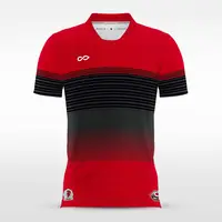 Camiseta de equipo de malla roja y negra personalizada para hombre, Kit de camiseta de fútbol completo, camiseta de entrenamiento de fútbol, barata, gran oferta