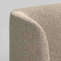 Lit capitonné incurvé de luxe moderne - Cadre de lit King Size en tissu bouclé haut de gamme pour villas et hôtels de prestige