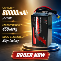 Batterie à semi-conducteurs 450 Wh/kg 22,2 V 6S 6S1P 80 Ah 80000 mAh Cellule LiPo pour Octocoptère UAV VTOL Drone de transport lourd agricole