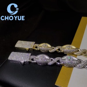 S925 Silver Moissanite Cuban <b>Bracelet</b> Iced Out Marquise Evil Eyes <b>Infinity</b> Design Pass Diamond Tester Hip Hop Jewelry for Men - Product Image 5