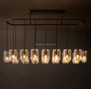 Lampadario in Vetro di Design Americano, Semplice e Unico per Soggiorno, Sala da Pranzo, Isola della Cucina, Lampadario Lineare Lungo in Vetro - Product Image 4