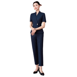 Black Short Sleeve Suit Skirt Set Professional Uniform For Hotel Receptionist Business Wear Summer 2026 - Product Image 5
