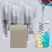 Tasses de mélange de résine en plastique transparent jetables de haute qualité gobelets en plastique gradués pour Camping mélange peinture tache résine époxy