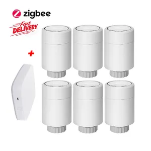 新产品Zigbee3.0智能可编程Trv恒温散热器阀，用于6pcs trv，带1个无线集线器