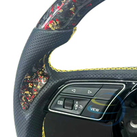 Volant en cuir et fibre de carbone personnalisé pour Audi B9, compatible avec Audi A3 A4 A4L S4 RS4 A5 S5 RS5 A6L A7 Q2L Q3 Q5 Q5L Q7