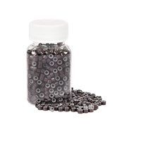 1000 anneaux à micro-maillons en Silicone de qualité supérieure, perles doublées de 5mm pour Extensions de cheveux et cheveux à la kératine (1000 pièces marron foncé)