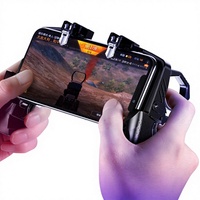 Manette de jeu sans fil pour smartphone, support de téléphone avec poignée de déclenchement, joystick à 4 doigts pour téléphones Android, contrôleur de jeu mobile K21