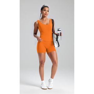 Conjunto Deportivo FOXA para Mujer, 2 Piezas, Top Corto y Pantalones Cortos de Cintura Alta, Ropa Deportiva para Gimnasio, Yoga, Transpirable, Spandex, Poliéster - Product Image 3