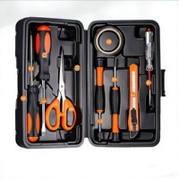 Kit d'outils ménagers quotidiens, ensemble de réparation multifonctionnel pour la quincaillerie et l'électricité, pour la maison et la voiture, boîte à outils complète