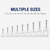 RUNBO Clips de fixation circulaires en plastique pour câbles, pour fixation murale, organisateur de fils électriques, 25mm, 100 pièces