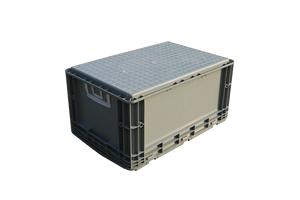 Cajas de almacenamiento de plástico encajables grises de 600*400*280mm, contenedor apilable para embalaje móvil y caja de almacenamiento logístico - Product Image 5