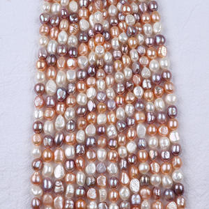 Zhuji 8-9mm Natural Freshwater String Two Sided Light Straight Hole White Baroque <b>Beads</b> <b>for</b> DIY Necklace <b>Bracelet</b> Wholesale - Product Image 2