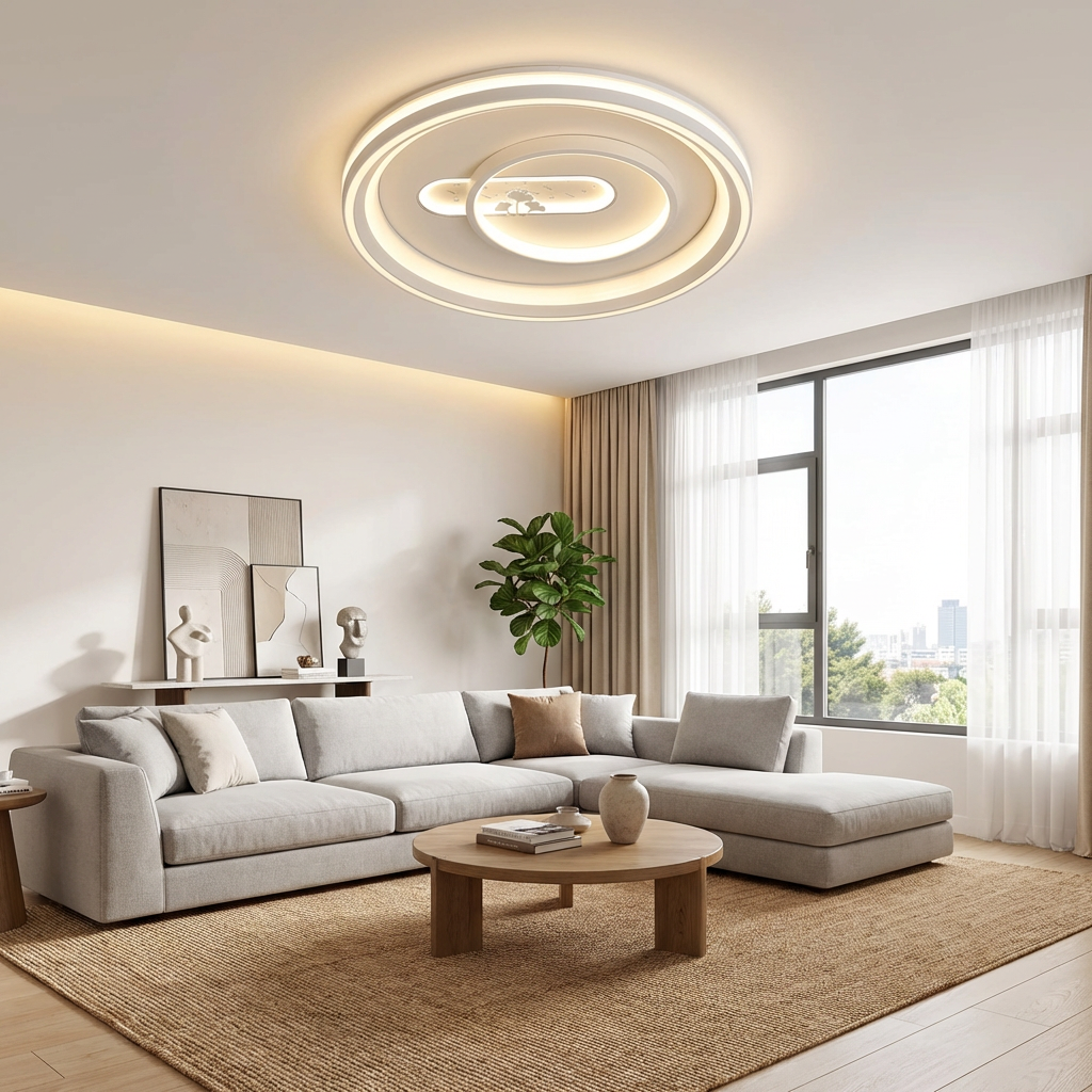 Modern Dimmable LED Ceiling Light Multi Ring Flush Mount Lamp High Brightness Panel Fixture for Luxury Hotel Office Project