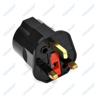 Adaptateur multifonctionnel UE Schuko vers prises UK, prise 2 broches, voyage, cuivre et ABS, 250V 13A, Dubaï Singapour