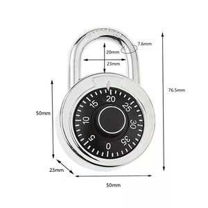 Round Combination Padlock Zinc Alloy 50mm Single Lever Locking Home Outdoor Use - Product Image 1