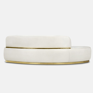 Sofá Moderno Inspirado en el Lago de los Cisnes - Latón Pulido, Respaldo Asimétrico, Elegancia Atemporal - Product Image 4