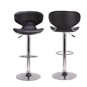 Taburete de Bar de Pu barato ajustable de alta calidad, silla de Bar de cuero negro ajustable para cocina <span class=keywords><strong>con</strong></span> <span class=keywords><strong>respaldo</strong></span> - Product Image 2