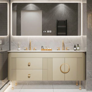 제조 낮은 공장 도매 가격 독립형 더블 싱크 현대 부동 욕실 세면대 - Product Image 1