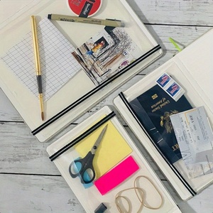 Cuaderno de lino natural de papel prensado en frío 200 GSM manual personalizado diario de acuarela paisaje grande - Product Image 2