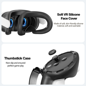 Accessoires de jeu de <span class=keywords><strong>réalité</strong></span> <span class=keywords><strong>virtuelle</strong></span> sans fil en silicone ergonomiques, ensemble complet compatible avec les casques <span class=keywords><strong>Meta</strong></span> Quest 3 - Product Image 3