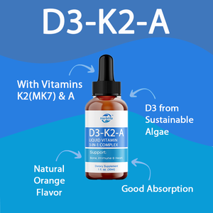 OEM/ODM วิตามินเหลว D3 K2 A สำหรับเด็กและผู้ใหญ่ รสส้ม วีแกน บำรุงกระดูก หัวใจ และภูมิคุ้มกัน ยอดขายดี - Product Image 3