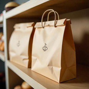 Bolsa de Papel Kraft Personalizada con Asas Planas, Impresión Offset, Biodegradable, para Envasado de Alimentos, OEM ODM Disponible - Product Image 3