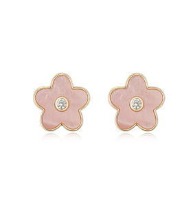 JingJing Jewelry - Pendientes de Plata de Ley 925 con Dijes de Estrella para Mujer, Circonita AAAA, Micro Pavé, Chapado en Oro, para Recién Nacidos - Product Image 1