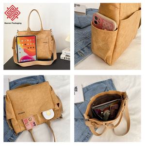 Bolsa de Mano de Papel Resistente al Agua, Lavable, Resistente a las Arrugas, Resistente a Desgarros, Ecológica, Vintage, Moderna, de DuPont/Tyvek - Product Image 3