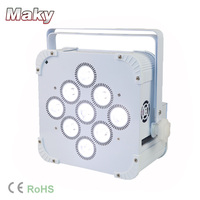 Projecteur LED plat sans fil 2,4 G DMX à piles CE RoHS, effet de lavage, éclairage de scène DJ