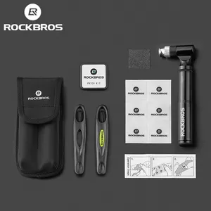 ROCKBROS – outils de vélo, Mini pompe, Patch de pneu en caoutchouc souple, levier de pneu, multi-outil Portable, sac à outils, Kit d'outils de réparation de vélo, accessoires