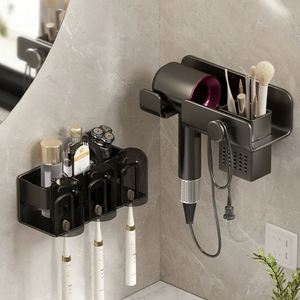 Support mural en acier inoxydable pour sèche-cheveux, organisateur de rangement pour outils capillaires, support métallique en fer pour sèche-cheveux - Product Image 4