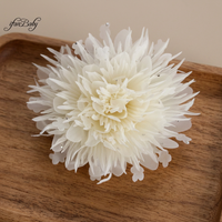 Appliques de fleurs de pivoine en tissu, patchs de fleurs en mousseline 3D gonflées, accessoires pour cheveux DIY, décorations de vêtements, fleurs douces et romantiques faites à la main