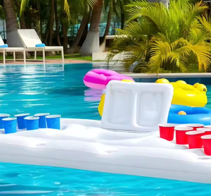 Bouée gonflable en PVC pour piscine, 6 pieds, accessoires de jeux de piscine pour fêtes estivales avec 4 balles de <span class=keywords><strong>ping</strong></span>-<span class=keywords><strong>pong</strong></span> et 20 gobelets - Product Image 3