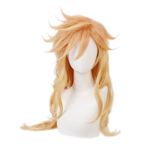 Vente en gros de perruque <span class=keywords><strong>Douma</strong></span> Demon Slayer Cosplay 80cm de long perruque de cheveux synthétiques bouclés dorés Anime Peluca résistant à la chaleur pour la fête - Product Image 2