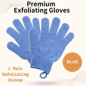 Ensemble de gants de bain exfoliants naturels avec logo personnalisé, en soie et nylon, pour éliminer les peaux mortes, nettoyant pour la douche, gants pour enfants pour massage corporel - Product Image 2
