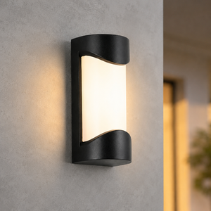 Lámpara de Pared LED para Exteriores, Moderna, con <span class=keywords><strong>Luz</strong></span> Arriba y Abajo, de ABS Negro, para Jardín, Patio, Porche, Pasillo, Balcón - Product Image 1